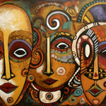 Canvas Wall Art - African Faces - E0003